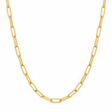 FLEURENZ FLEUR gold paperclip chain necklace on a white background