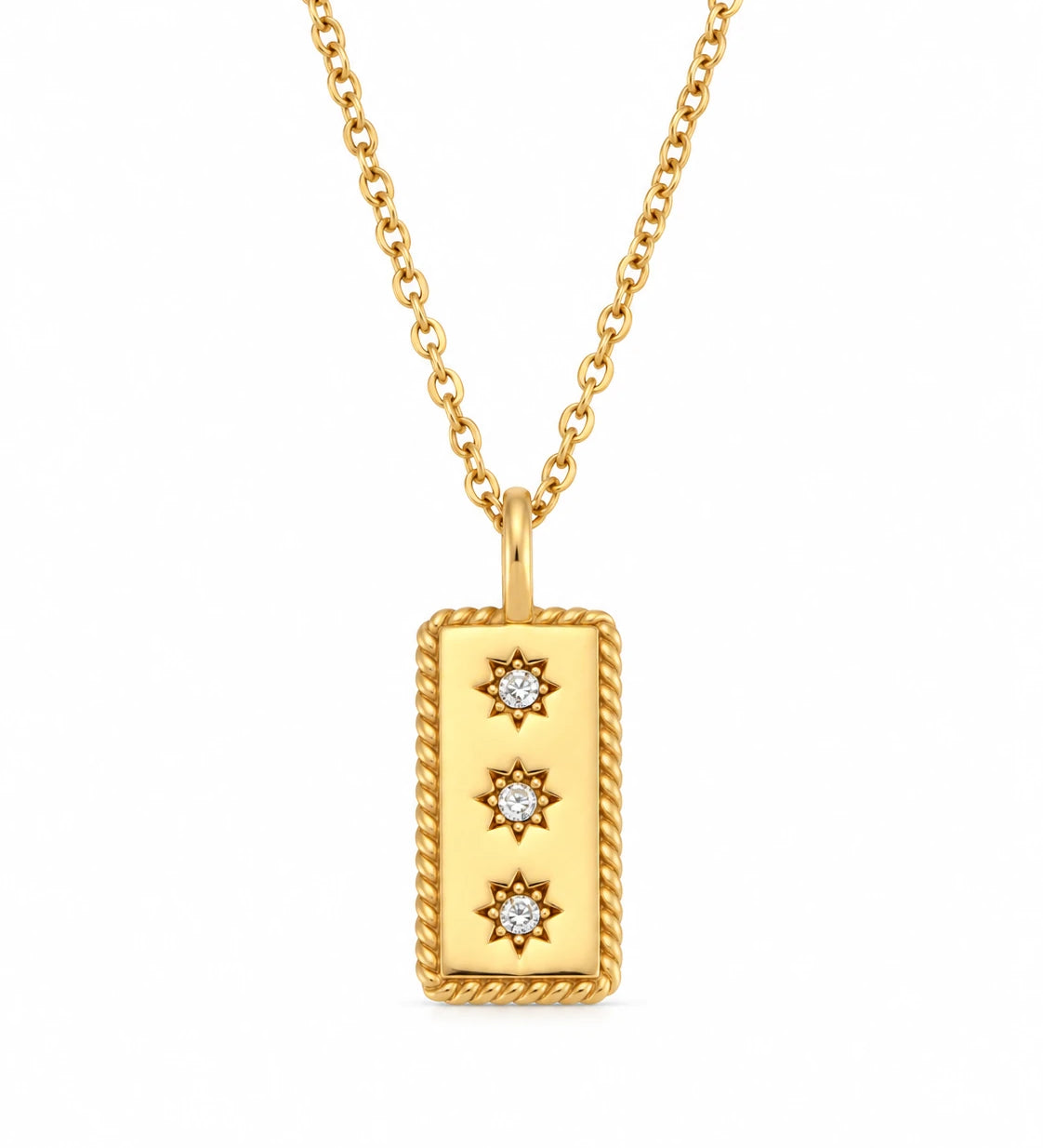 FLEURENZ LUZVIMINDA gold necklace on a white background