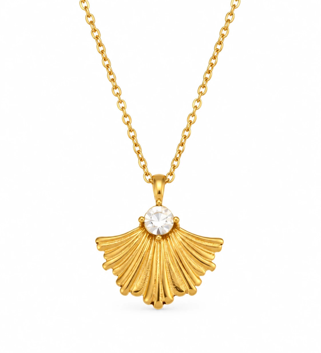 FLEURENZ PINAS gold necklace on a white background